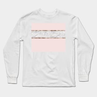 Strawberries and cream - grey marble & rose gold Long Sleeve T-Shirt